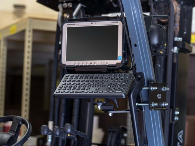 Keyboard mounted to forklift